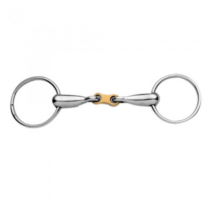 Korsteel Stainless Steel With Copper French Link Loose Ring Snaffle Bit