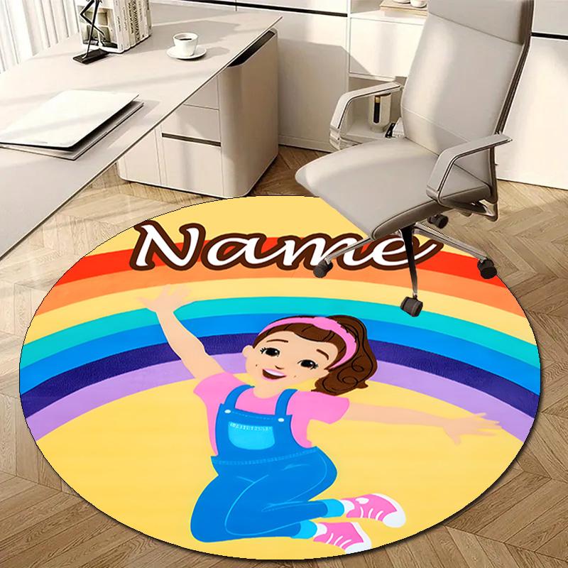 Personalized M-Ms Rachel Round Chair Office Rug - Perfect for Mat, Office Chair & More - Ideal Gift for Birthdays and Holidays