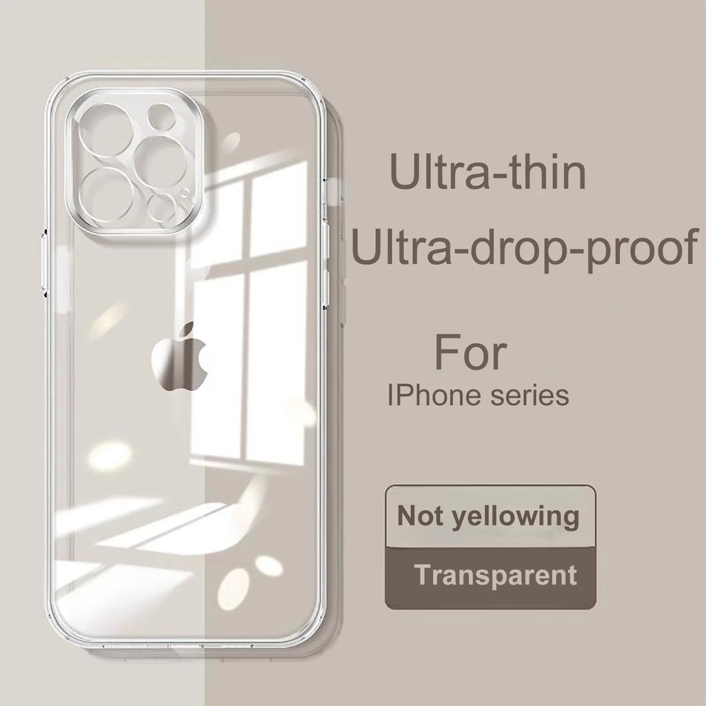 Кристально чистый чехол для iPhone 14, 12, 13, 15, 11 Pro X XS Max 8, 7 plus, ультратонкий защитный силиконовый прозрачный мягкий чехол