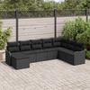 Garden Sofa Set with Cushions 8 pcs Black Poly Rattan