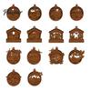 Holiday Atmosphere Hanging Crafts 3D Wooden Light Up Christmas Ornament, Layered House Tree Snowman Exquisite Gift Ornaments Nativity Scene Decoration