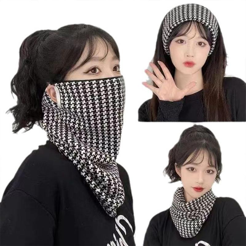 Осенне-зимний многофункциональный универсальный шейный шарф с ушами для сохранения тепла и защиты от холода в корейском стиле