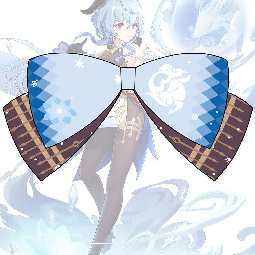 Аниме Genshin Impact Хутао Бант Заколка для волос Аксессуары для волос для девочек Реалистичный и нежный дизайн