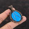 Спящая красавица, бирюзовый кулон, медная проволока, кулон с драгоценным камнем, уникальный медный дизайн, ювелирные изделия, ручная работа, ювелирный подарок для него