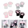 Adult Teens Easter Gloves Cosplay Mittens Half-Finger Gloves Cartoon Kitten Paw Shape Mittens Carnivals Party Supplies