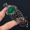 Lab-Created Emerald Gemstone Copper Wire Wrap Handmade Pendant Designer Jewelry Gift