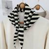 New Women Wool Scarf Shawl Winter Warm Soft Knitted Striped Triangle Fashion Brand Bandana Lady Wool Scarves