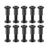 Screw Posts, Belt Buckle Binding Bolts, Leather Fasteners, 8mm Hole Diameter, Male M6x25mm, Carbon Steel, Black, Pack of 10