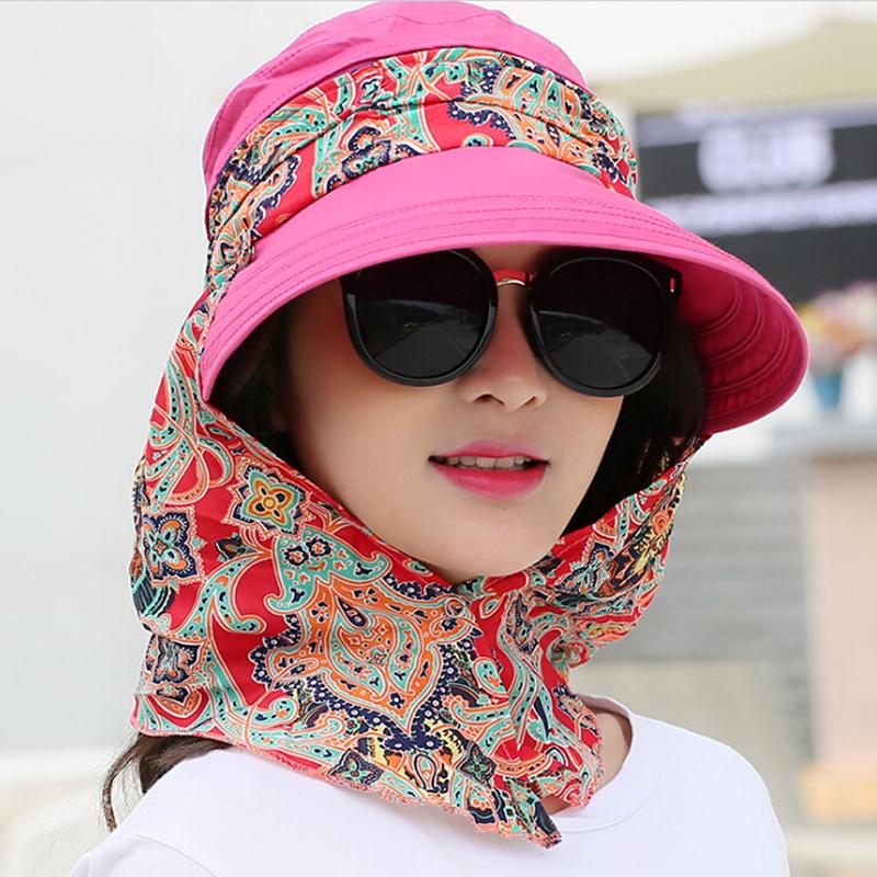 Женская защитная шляпа для лица, практичная летняя складная шляпа от солнца с широкими полями