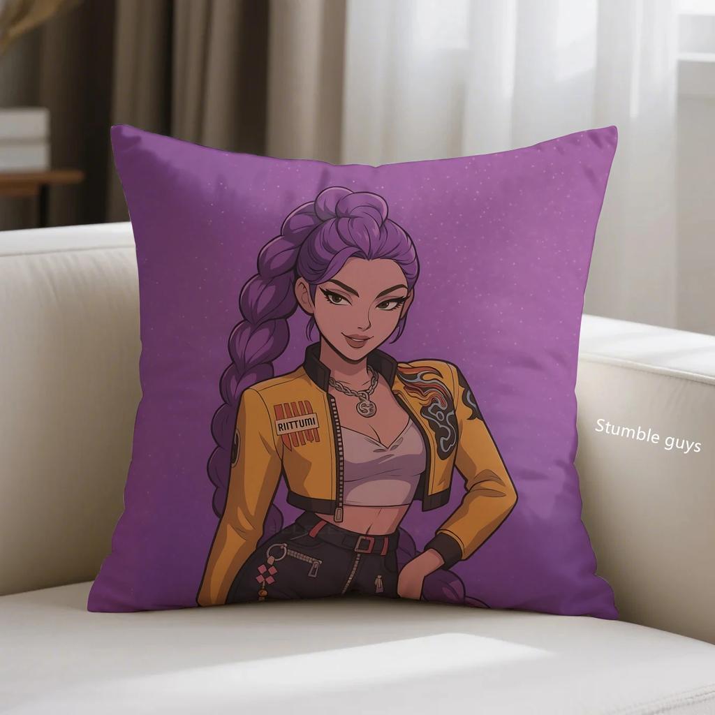 Demon Hunters Anime Sofa Pillowcase Kpop Cushion Cover Home Decor