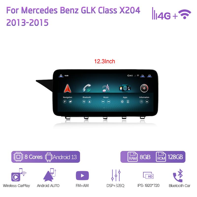 10.25/12.3" Android13 Для Mercedes Benz GLK Class X204 2013-2015 GPS Навигация Радио CarPlay 4G 360Камера Автомобильный Мультимедийный Плеер