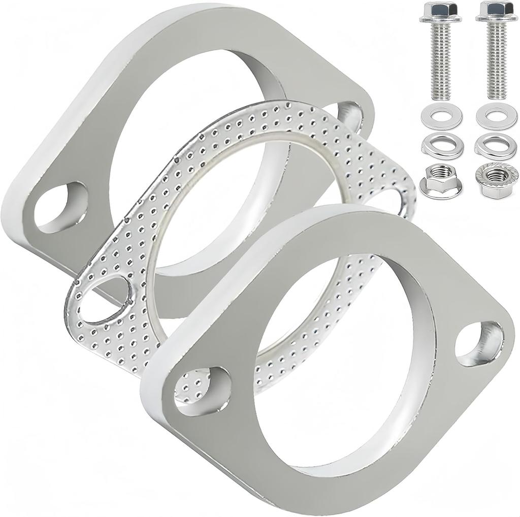 Korekaou Muffler Gasket 1 Set Stainless Steel Muffler Flange with