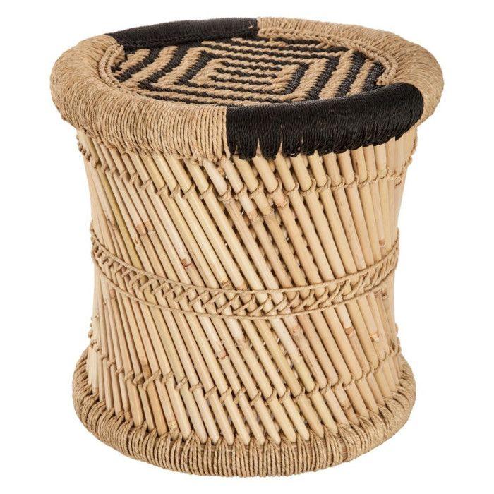Atmosphera Set of 2 Natural Black Rope Side Tables