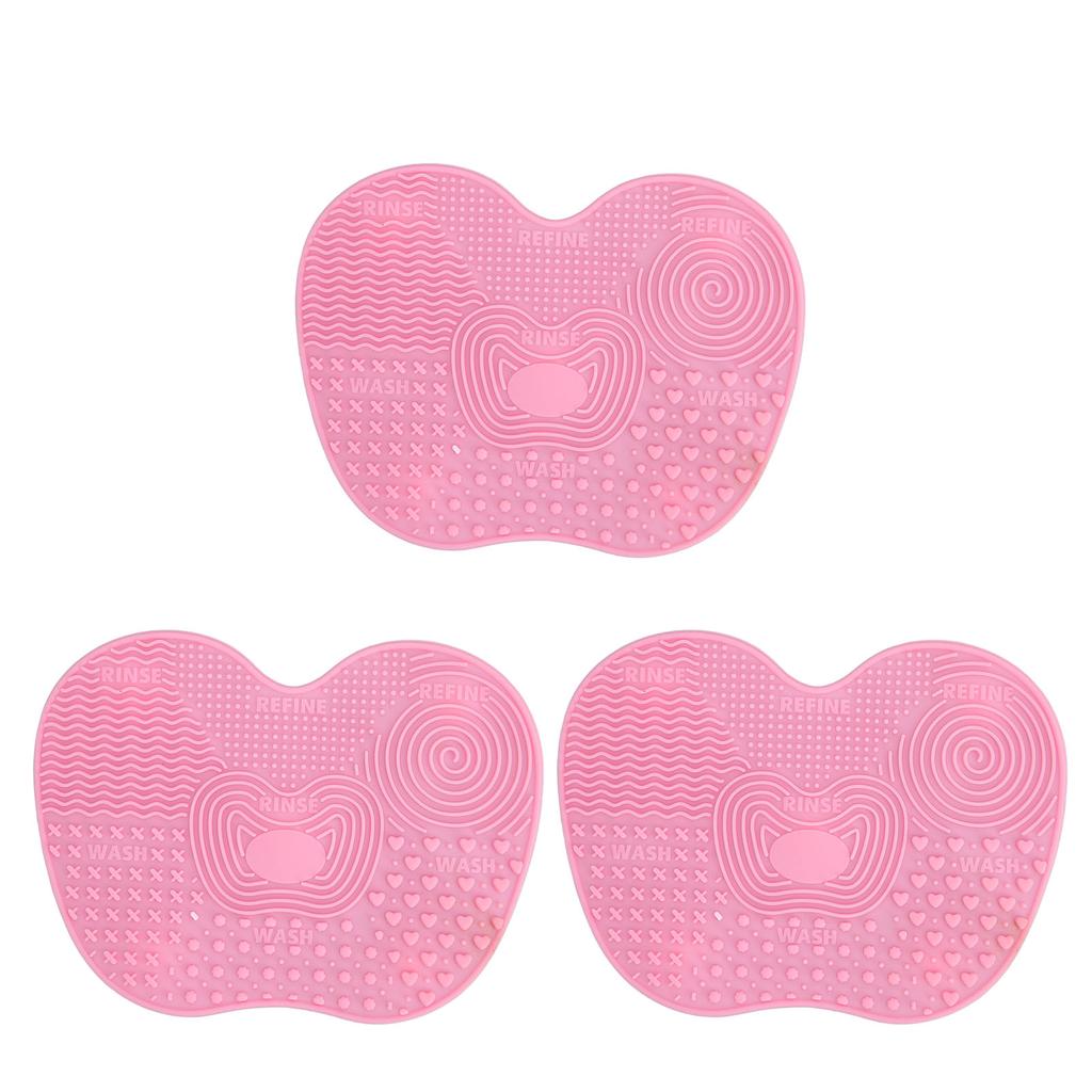 3pcs Makeup Brush Cleaning Mat Silicone Foldable Cosmetic Clean Brush Scrubber Pad with 5 Suction