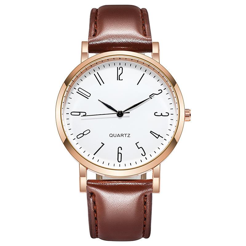 A fashionable, simple and versatile quartz watch with a thin, round and retro large dial for ladies