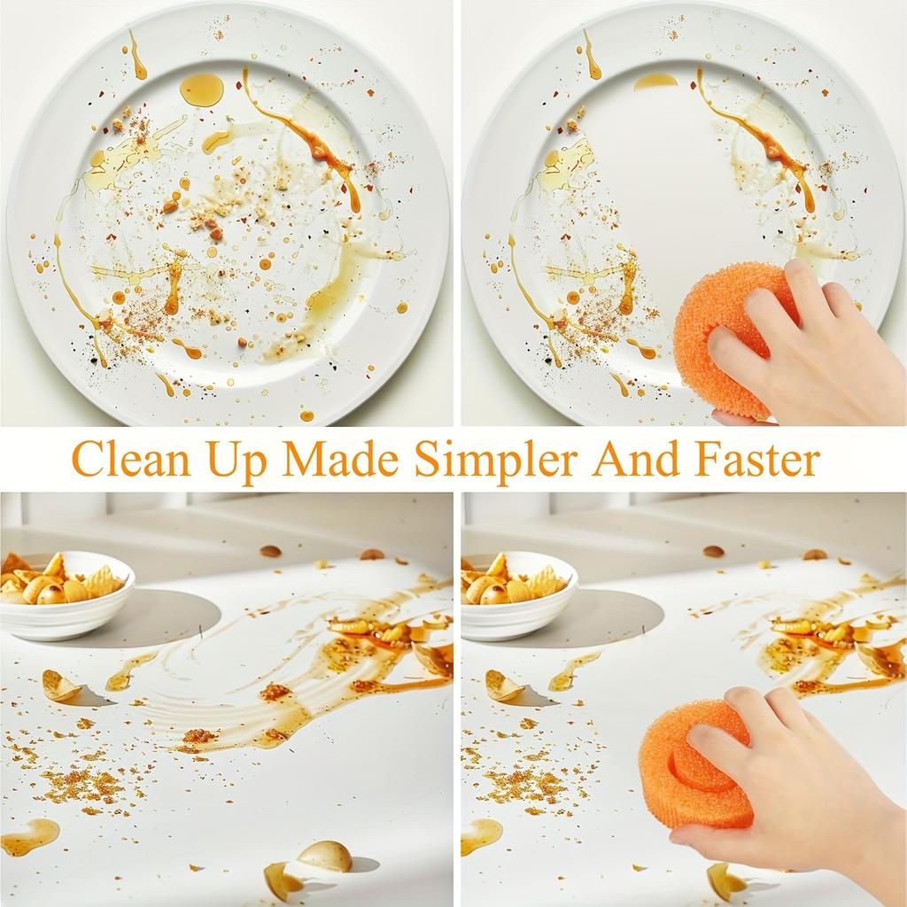 Polyurethane Multi-Purpose Scrub Sponges (3/6 Pack) - Scratch-Free Kitchen & Bathroom Cleaning Sponges - & Polymer Foam