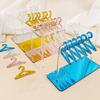 1 Set Acrylic Earring Holder with Mini Hangers Colorful Coat Hanger Shape Earring Display Stand with Mirrored Base