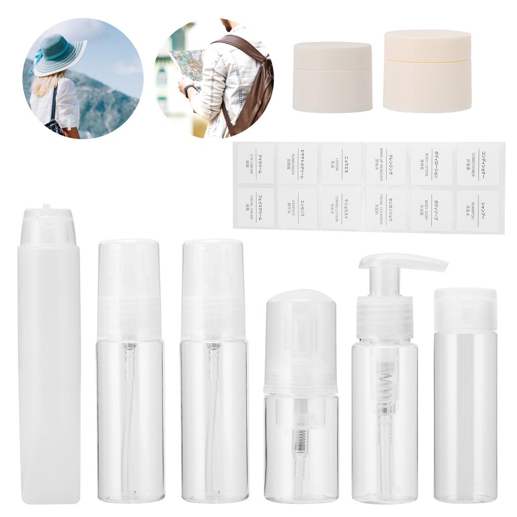 8 шт. Пластиковые дорожные бутылки набор герметичных косметических туалетных принадлежностей дорожные контейнеры спрей бутылки