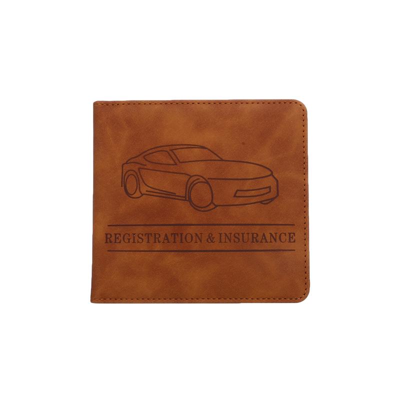 Car Insurance Information File Protection Case Folder PU Leather Short Motorcycle Driving License Protection Case Storage Bag