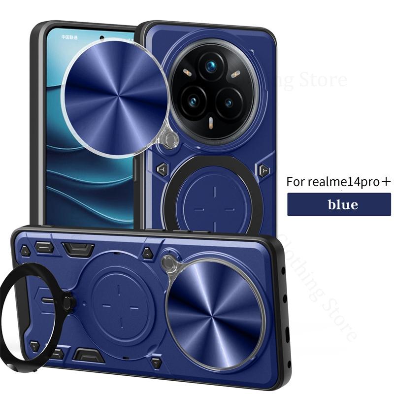 Кольцо для пальца, магнитный держатель, защитный чехол с раздвижным окном для Oppo Realme 14 Pro Plus, защитный чехол с подставкой для Realme 13 12 11 Pro Plus