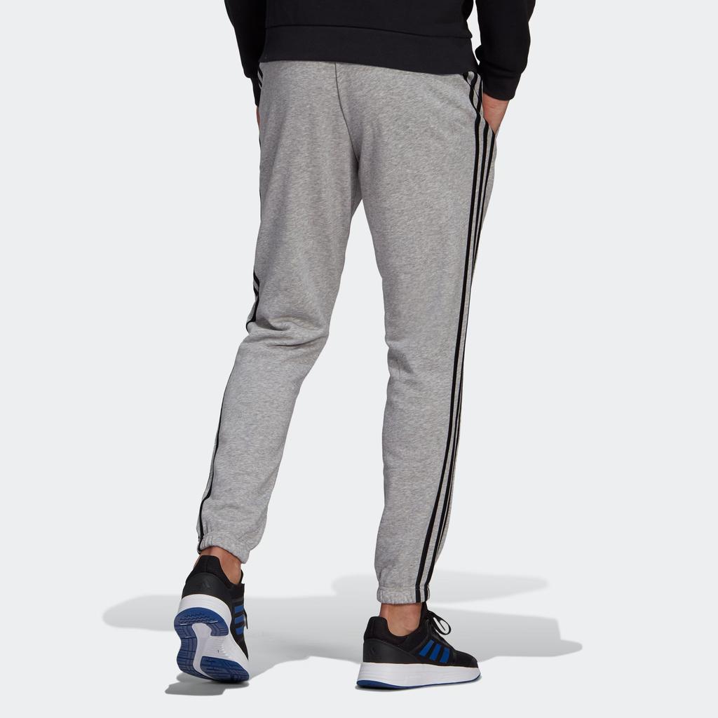 adidas Мужские спортивные брюки с манжетами на шнурке, однотонные, серия Performance Essentials, серые GK9001