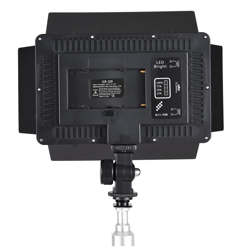 Портативный светодиодный светильник для видеосъемки, заполняющий свет для фотографий, 520 шт., светодиодные бусины, 3000K/5500K, двухцветные, с регулируемой яркостью