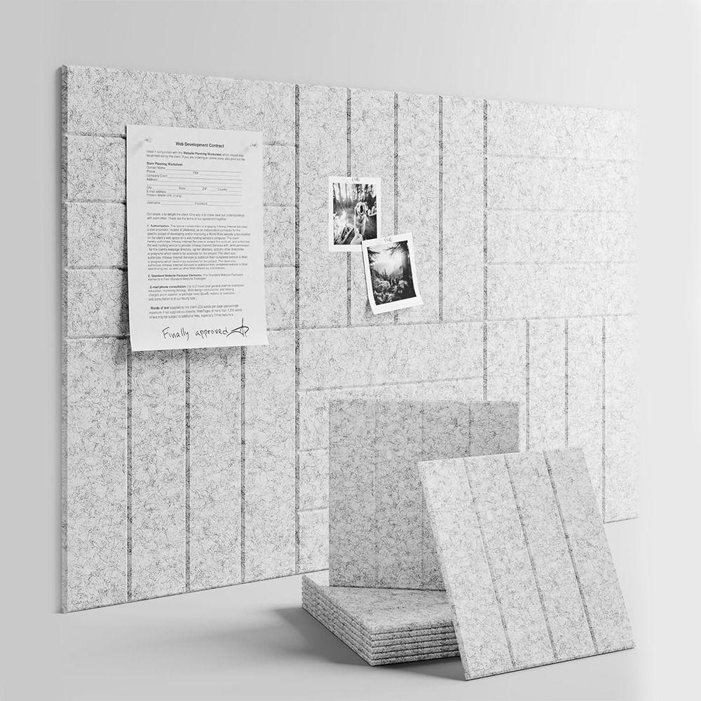 Felt Board Tiles Large Cork Board Alternative with Adhesive Tabs Thick Slat Wall Panels for Office Decor Push Pin Board