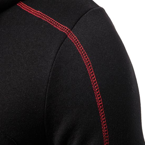 Контрастные цвета Толстовка Пальто Кардиган Плотный Повседневный Длинный рукав Молния Мужское Пальто для повседневной носки