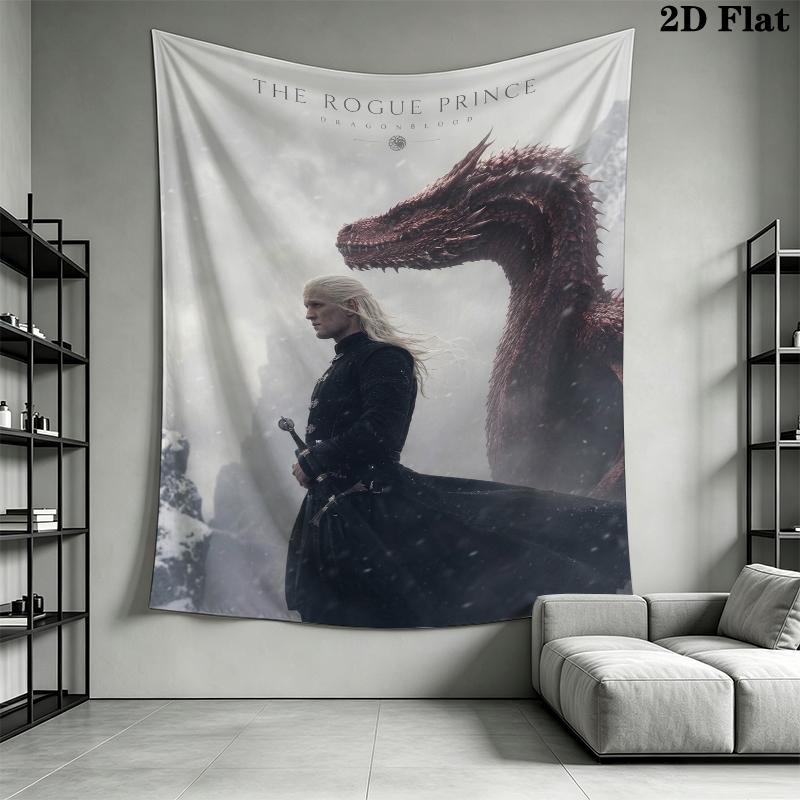 Daemon Targaryen Wall Tapestry Aesthetic Wall Hanging Printed Fabric Blanket Decorative Tapestries for Bedroom Living Room Home Decor