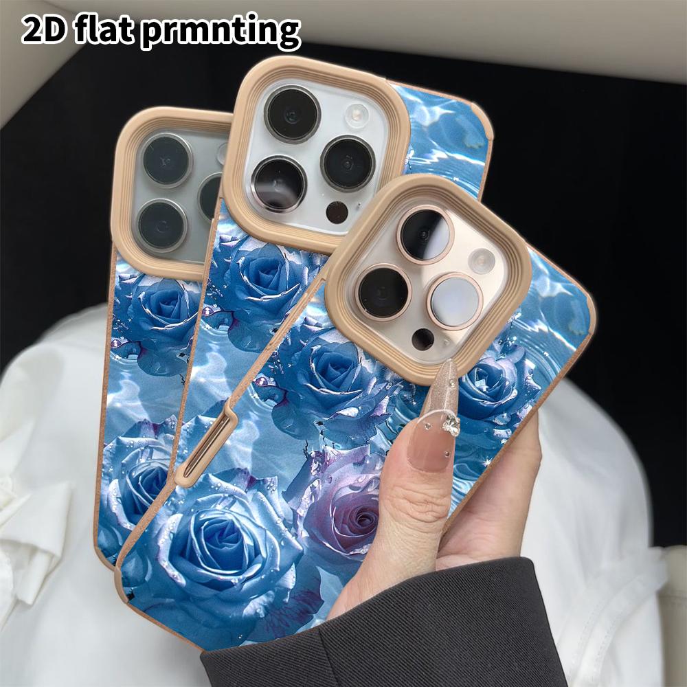 Phone Case: 2D flat lambskin suitable for iPhone 18, 17, 16, 15, 14, 13 Pro film protective case, light blue water surface, Christmas and Halloween gi