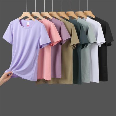 Женская быстросохнущая футболка из ледяного шелка с круглым вырезом - Летняя одежда для спорта на открытом воздухе с репеллентом от комаров с полынью