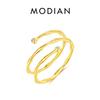 MODIAN Модное многослойное винтажное кольцо из стерлингового серебра 925 пробы с винтажными линиями, регулируемый размер 5-7, оригинальное дизайнерское ювелирное украшение для женщин