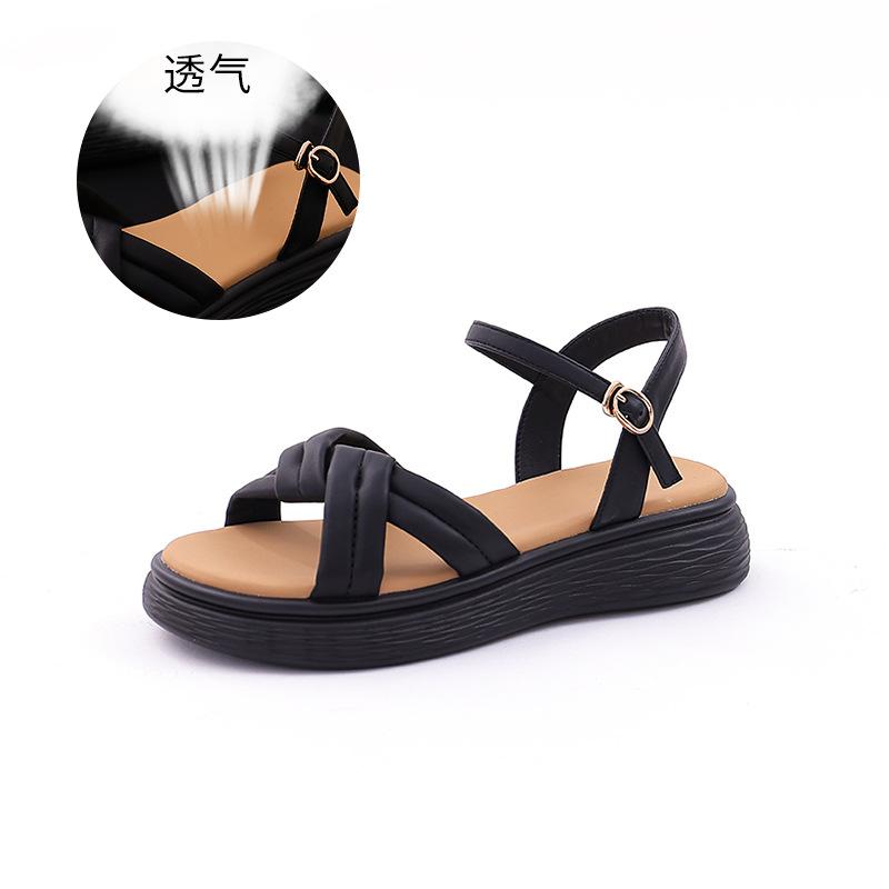 Flat-soled Sandals for Girls 2025 Summer New Women's One-word Buckle Small Fragrant Sandals Fashionable Outer Women's Shoes