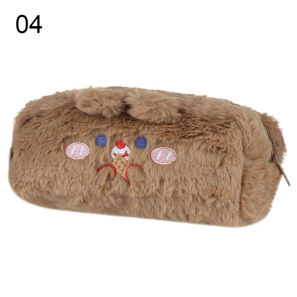 Fashion Girl Student Large Capacity School Supplies Cute Pencil Case Plush Stationery Bag