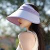 Fashion Color Matching Outdoor Travel Sunscreen Hat Women'S Travel Uv Protection Empty Top Hat Outdoor Big Brim Sun Hat