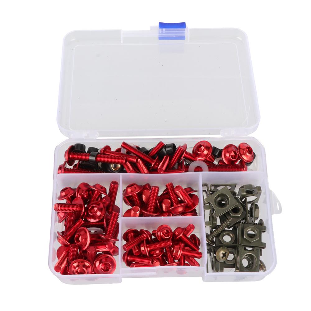 177pcs/box screws motorcycle modification accessories windshield cover set screws aluminum color fairing set firmware screws