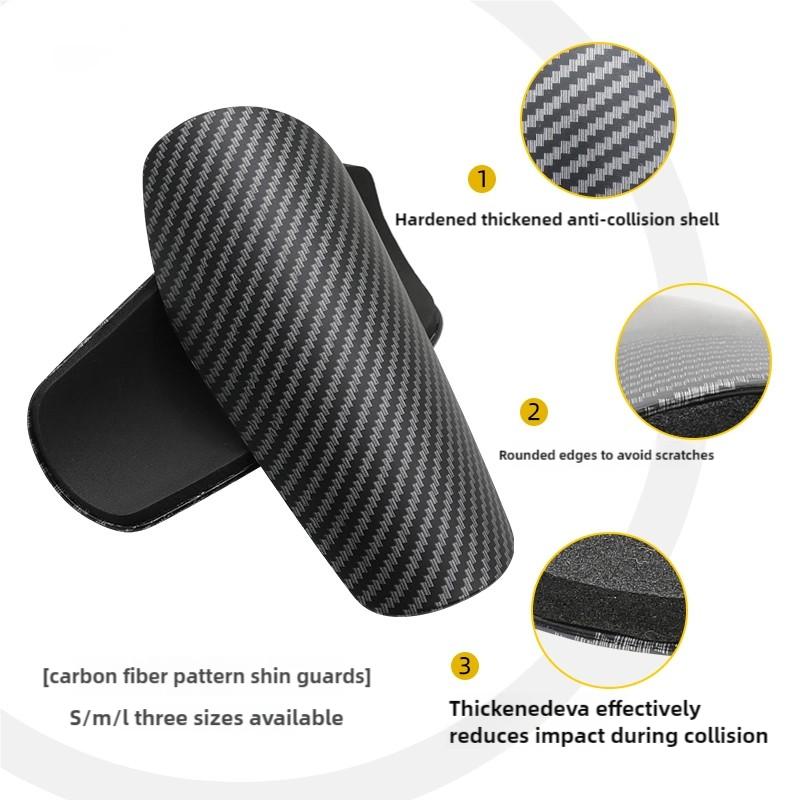 1 Pair Soccer Shinguards Imitation Carbon Fiber Adults Kids Football Protector Light Sock Insert Board Legging Protective Pads 1