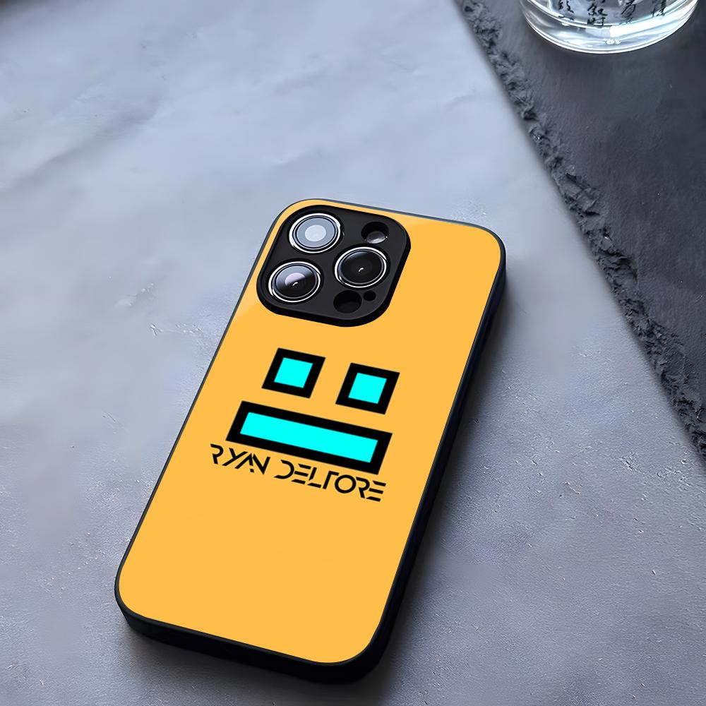 Чехол для телефона Geometry Dash Закаленное стекло Для IPhone 17 13 14 16 12 15 11 Pro Max Plus Mini X XR SE2020 Coque