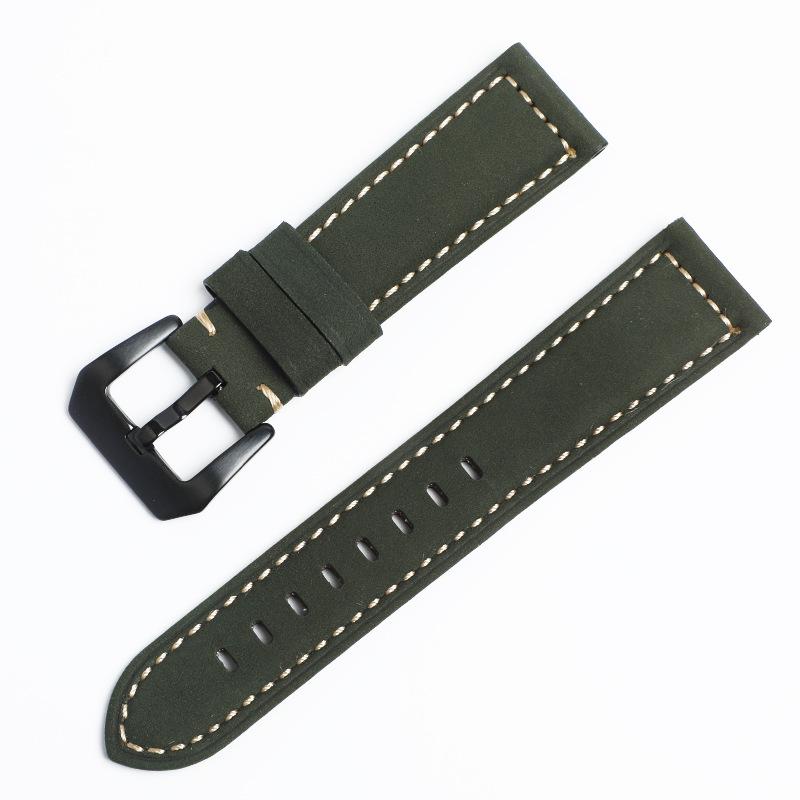 Ремешок для часов Panerai из матовой кожи крупного рогатого скота Vintage Crazy Horse, спортивный, из натуральной кожи, 22/24.