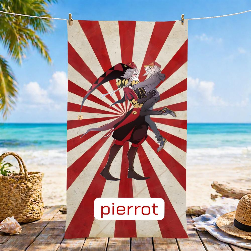 T-The Freak Circus Pierrot-S Полотенце Микрофибра Пляжное Полотенце, Быстросохнущее, Без Песка, Ультратонкое Волокно, Супер Мягкое.