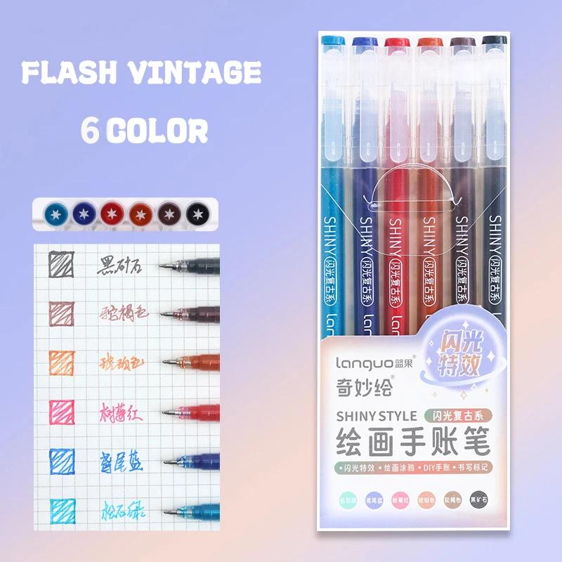 Kawaii Morandi Gray Gel Pen Set Multi Color Diary Pen Handbook Pen Marker Liner Ballpoint Penor Writing Student Office Supplies