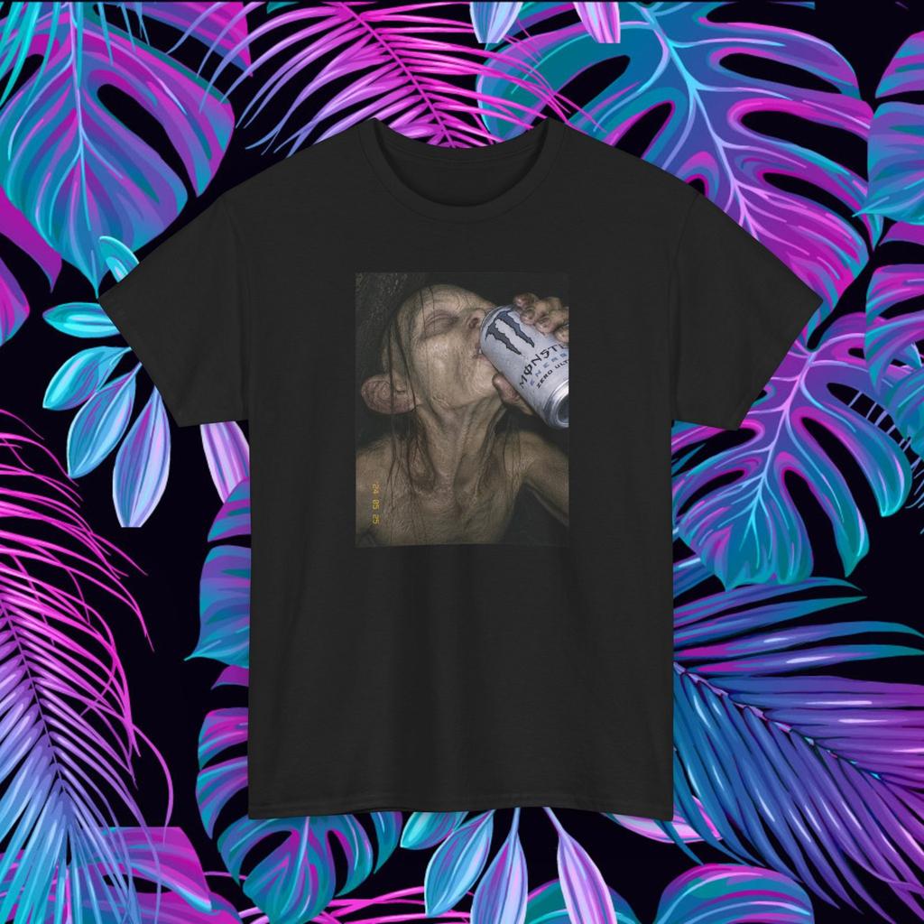 Lord Of The Rings Gollum Monster Energy Y2K Aesthetic Graphic Shirt