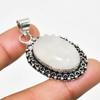 Rainbow Moonstone Gemstone Handmade 925 Silver Plated Jewelry Pendant 1.70"