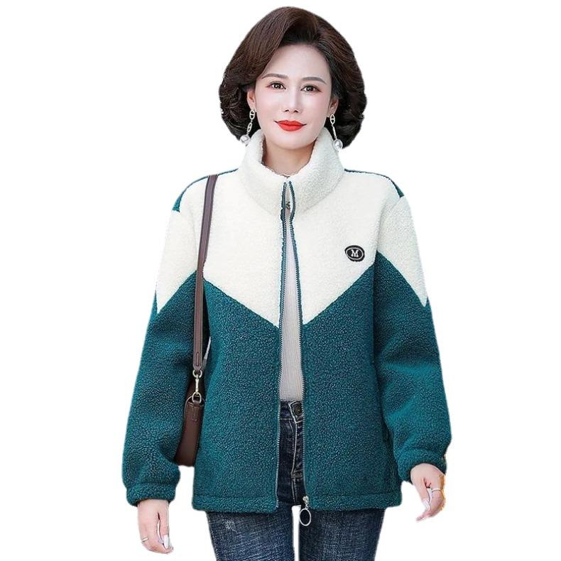 Теплое пальто из утолщенной овечьей шерсти для женщин среднего и пожилого возраста осенью и зимой