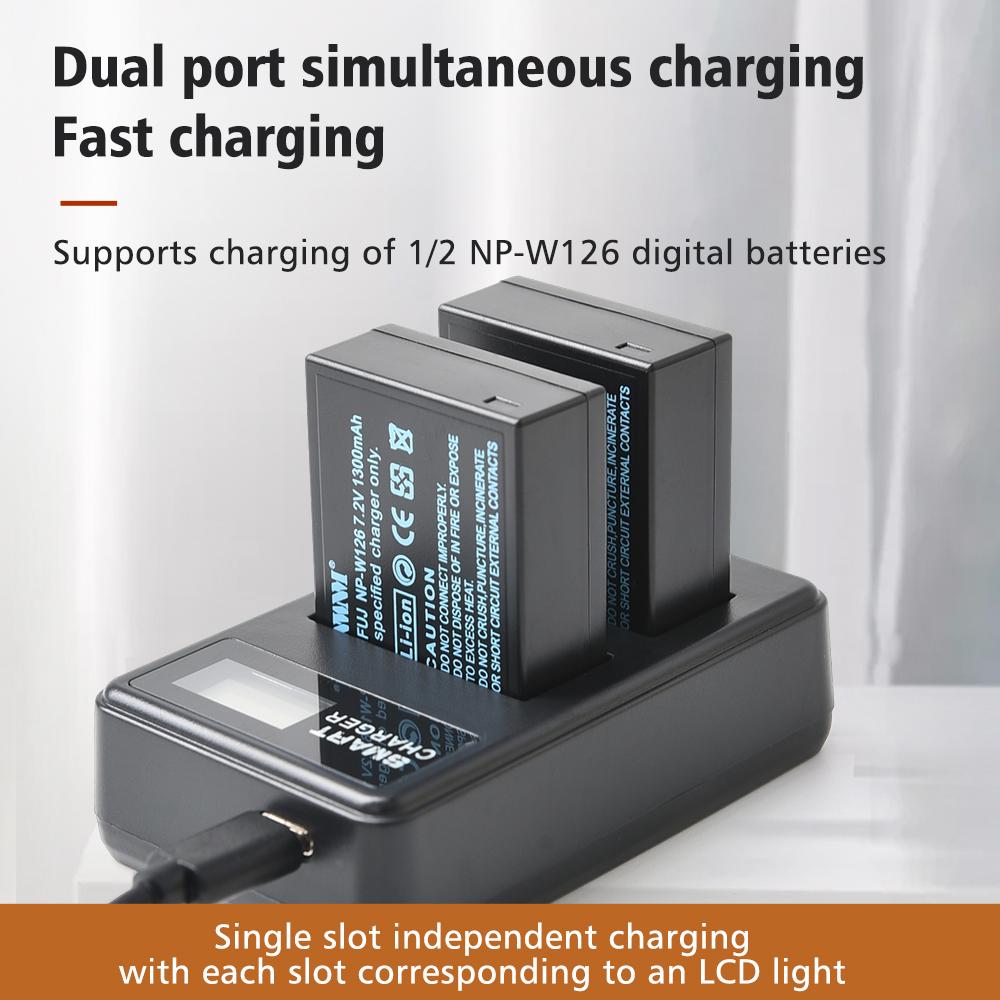 AJNWNM 1300mAh NP-W126 NP W126 NPW126 аккумуляторы + LCD двойное зарядное устройство для Fujifilm Fuji X-Pro1 XPro1 X-T1 XT20 XS10 XT100 XT200 XA5 аккумулятор цифровой камеры
