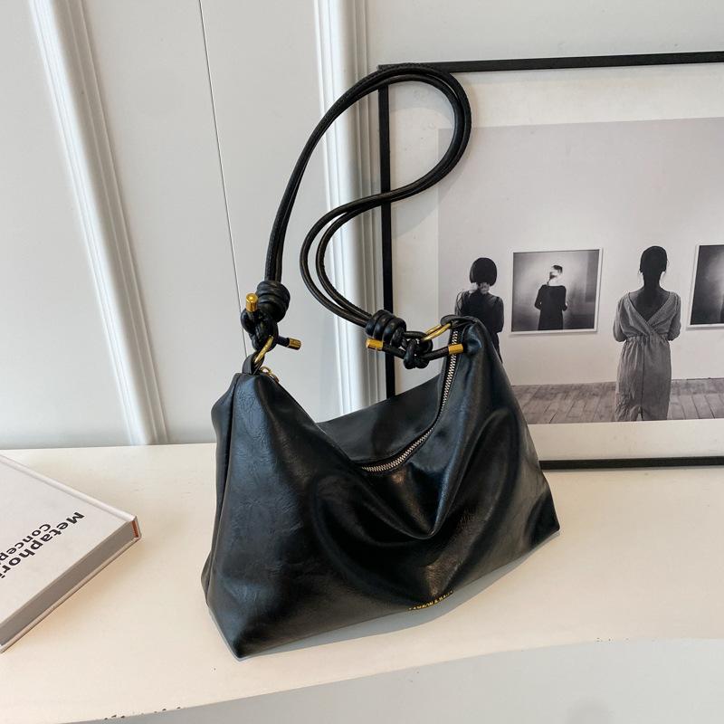 Сумка-тоут из искусственной кожи в стиле ретро для женщин, большая вместимость, сумки через плечо, роскошные модные коричневые сумки для шопинга, новинка 2024 года, большая сумка-хобо для подмышек