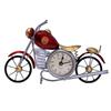 Vintage Royal Bullet Motor Bike with Antique Clock | Rustic Iron Metal Decor Showpiece for Study Table, Desk, Office, Gifts (Red)