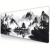 Oversized Chinese Landscape Mouse Pad  Black  White NonSlip Desk Mat for Gaming  Office