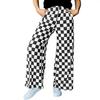 Женские брюки с высокой талией, эластичные, клетчатые, широкие, повседневные брюки свободного кроя, повседневная одежда для работы и отдыха