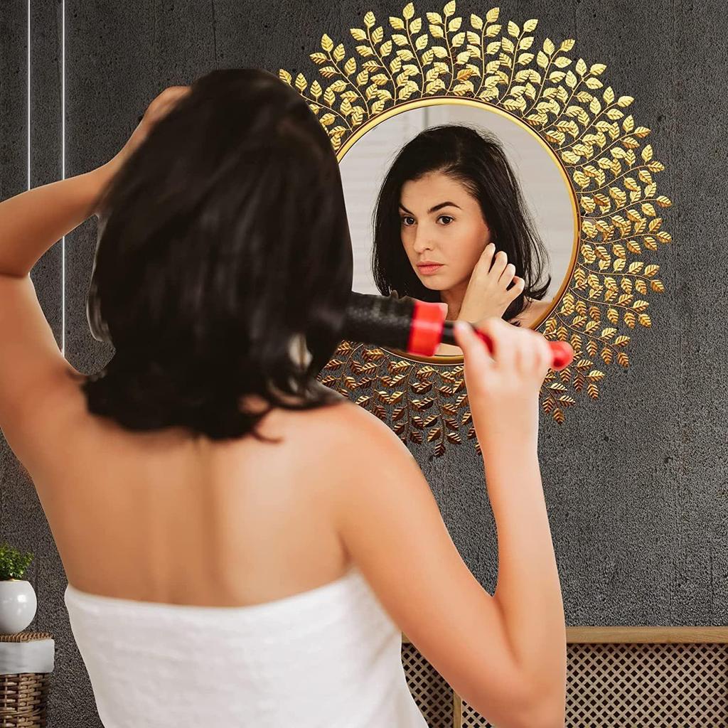 Зеркало настенное, не ржавеющее и устойчивое к погодным условиям - Идеальное зеркало для гостиной, ванной комнаты, спальни, фойе | прихожей, зоны умывальника - Золотое 22 дюйма 1 шт.